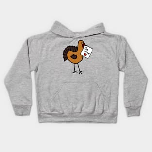 Funny Turkey says Be Mine on Valentines Day Kids Hoodie